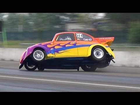 CRASH! Volkswagen Beetle Drag Car Roll Over at Rivanazzano Dragway!
