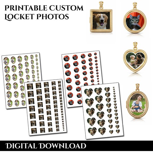 Custom Photo Heart & Oval Locket Prints, Printable Locket Photos, Personalized Photo for Locket, Digital Photo for Gift, Digital Download - Etsy