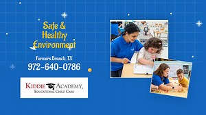 Kiddie Academy of Mercer Crossing, located in Farmers Branch, TX, is a premier early learning center offering educational child care for children from 6 weeks to 12 years old. With a strong focus on whole-child development, the academy uses its proprietary Life Essentials® curriculum, which blends academic learning with social, emotional, and physical growth. The program includes infant care, toddler and preschool programs, pre-kindergarten, and before- and after-school care, as well as an engag