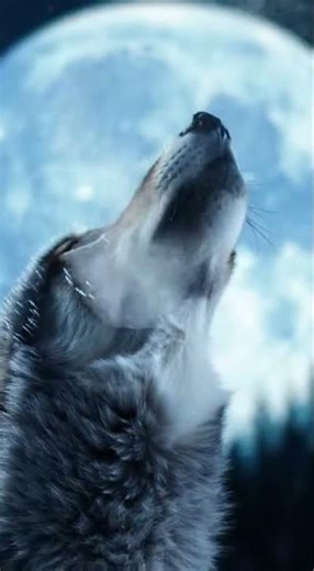 Wolf's Haunting Howl Under a Full Moon 🌕🐺 #WolfMoon #Howl #NatureMagic