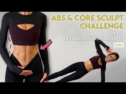 8 Min Abs & Core Workout with Dumbbells | Advanced Pilates at Home