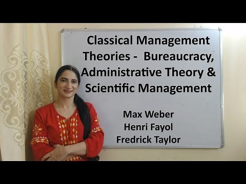 Classical Management Theories - Max Weber, Henri Fayol and Fredrick Taylor