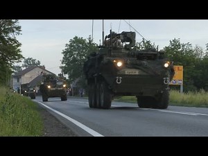 Convoy of 400 armored vehicles travels through Germany
