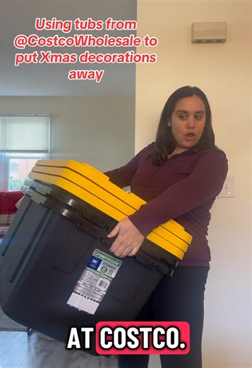 Organizing Christmas Decorations with Costco Tubs