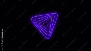 Abstract glowing and rotating triangle animation, transparent background with Alpha Channel, concepts, ideas,4k
