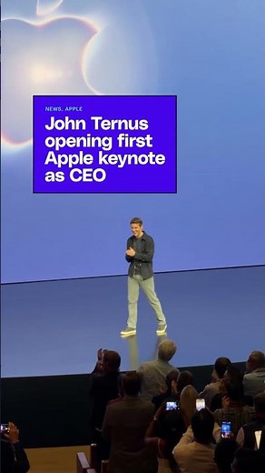 Apple’s new CEO John Ternus onstage for his first keynote