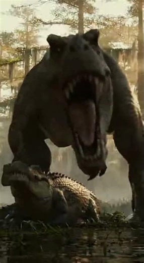 “T-Rex vs Sarcosuchus — Brutal Swamp Ambush!” #dinosaur