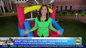 9.3K views · 65 reactions | A dust devil was caught on camera carrying away a California's bouncy house and lifting their trampoline. Zohreen Shah has more on the dramatic footage and how to make sure this doesn't happen to you. | Good Morning America | Facebook
