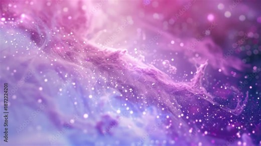 A cosmic nebula in a purple and blue color palette, with sparkling lights and stars, suggesting the vastness and wonder of the universe.
