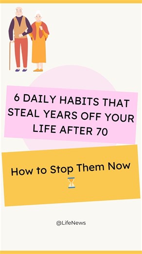 ⏳ 6 Daily Habits That Steal Years Off Your Life After 70 – And How to Stop Them Now ⏳ Did you know that simple daily mistakes after age 70 can quietly shorten your life? Many seniors don’t realize that everyday routines — from diet to sleep — can increase health risks and reduce longevity. In this important video, we reveal the 6 most common daily habits that steal years off your life after 70 and share practical solutions to stop them immediately. 🥤 The drinking and eating mistakes that damage