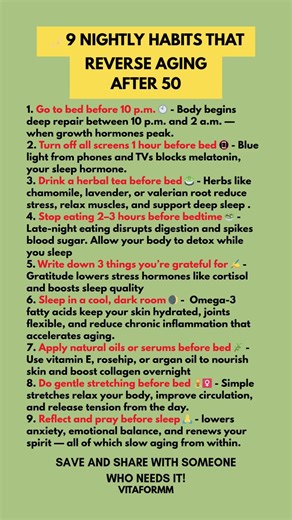 9 Nightly Habits That Reverse Aging After 50 🌙✨