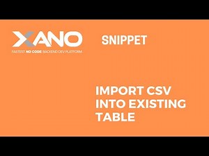 Snippet - Import a CSV to an Existing Table
