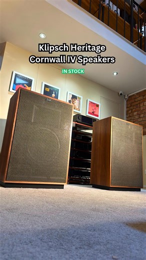 Klipsch Heritage Cornwall IV Speakers are a 3-way 15 inch horn-loaded loudspeaker crafted in beautiful book-matched veneer. These speakers are a direct upgrade to the Cornwall III and feature all new K-702 midrange and Tractrix geometry.  https://shorturl.at/ndkpz | Audio Affair | Facebook
