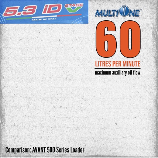 UNRIVALLED! Just one word to describe the MultiOne 5.3iD #multifunctionloader. Nothing comes close to the #bestinclass 60 l/min auxiliary oil flow rate of this model, making it unrivalled as a compact and low weight Attachments Super Power! See full info here: https://www.multione.co.uk/mini-loaders/series-5/ ✅ unrivalled 60 l/min aux oil flow rate for attachments ✅ best in class low weight, just 1,070kgs ✅ just 98cm wide (depending on wheel choice) ✅ max tipping load 1290kgs ✅ punchy 90Nm torqu