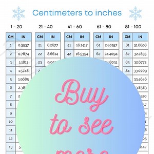WINTER Centimeters to Inches Conversion Chart 1 Page Table 1-100 Cm to Inch Metric to Imperial Cheat Sheet Convert How Many Inches in Centim - Etsy Canada