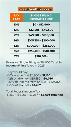 How Much Taxes You’ll Pay on $62,000 | Tax Brackets Filing Single This Year #wealthwithike