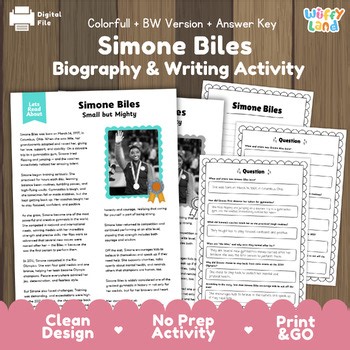 Simone Biles Biography Reading Passage and Questions | Black History Month