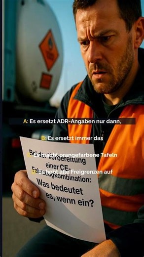 ADR Quiz: Bei der Vorbereitung einer CE-Fahrzeugkombination: Was