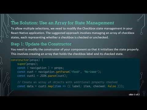 How to Enable Multiple Checkbox Selections in React Native Elements