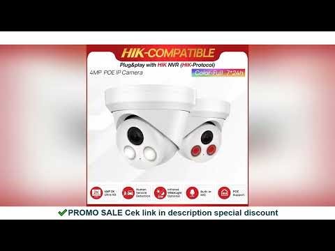 4MP ColorVu POE IP Camera IR Night Colorful 2K Build in MiC IP67 H.265 Human Vehice Security Detect