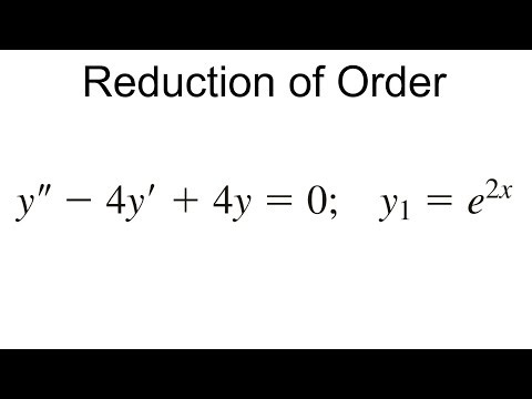 Differential Equations Reduction of Order Example | y'' - 4y' + 4y = 0 y1 = e^2x