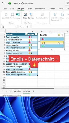 Effiziente Aufgabenverwaltung mit Emojis in Excel