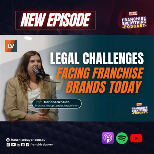 𝗛𝗼𝘄 𝗶𝘀 𝘁𝗲𝗰𝗵𝗻𝗼𝗹𝗼𝗴𝘆 𝗿𝗲𝘀𝗵𝗮𝗽𝗶𝗻𝗴 𝗹𝗲𝗴𝗮𝗹 𝘀𝘂𝗽𝗽𝗼𝗿𝘁 𝗶𝗻 𝗳𝗿𝗮𝗻𝗰𝗵𝗶𝘀𝗶𝗻𝗴? ⚖️ 𝗖𝗼𝗿𝗶𝗻𝗻𝗲 𝗪𝗵𝗲𝗹𝗮𝗻, Practice Group Leader at 𝗟𝗲𝗴𝗮𝗹𝗩𝗶𝘀𝗶𝗼𝗻, shares how the firm is redefining access to legal services through a subscription-based model that supports more than 70 franchise networks across Australia. Corinne discusses how LegalVision helps franchisors stay compliant with the Franchising Code of Conduct and unfair contract term laws, while also navigati