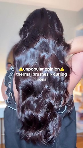 also my hair does not hold a curl so these results omg 😭 #hairtok #thermalbrush #curlingiron #hairtutorial #hairstyle #haircareroutine #haircare #fyp