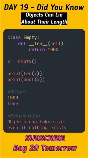 Python Objects Can Lie About Their Length 🤯 | Python Did You Know Day 19