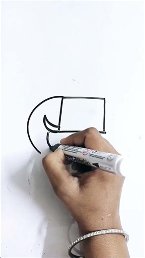 How to draw Elephant 🐘 from Shape Square ⬛ #howtodraw #kidsdrawing ‪@PalakEducationArts‬