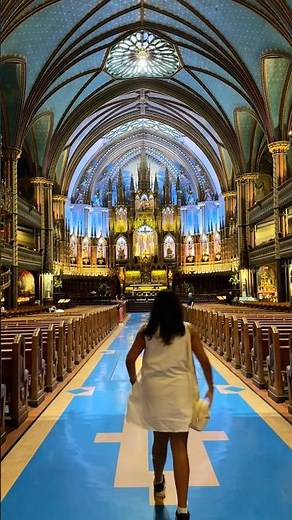 Inside Notre-Dame Basilica of Montreal 🤩 #montreal #architecture #travel #canada #design #mustwatch