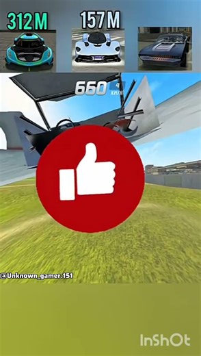 Which Car Will Cover Longest Distance || Extreme Car Driving Simulator #ytshorts #shorts #viralshort