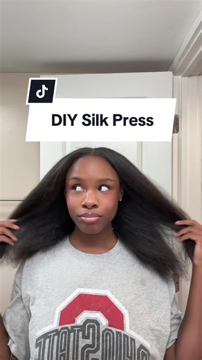 Back at it again with the hair tutorials✨ Products in video: •@Eva NYC Mane Magic 10 in 1 primer •Biosilk serum Blowdry Products: •@wavytalkofficial blowdryer •@loréal paris usa elvive hyaluron plump serum spray #silkpress #naturalhair #hairtutorial #healthyhairjourney #hairtok Silk press on type 4 hair Silk press on natural hair How to get a silky silk press