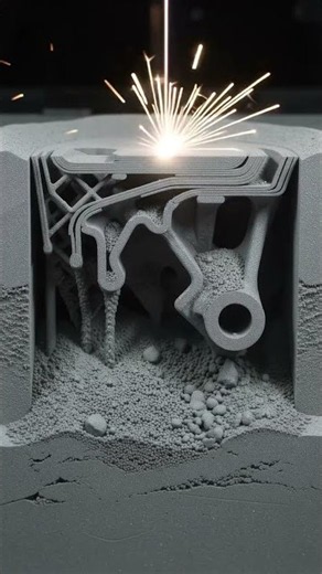 A laser joins powder particles along each slice | Selective Laser Sintering | Applied Science