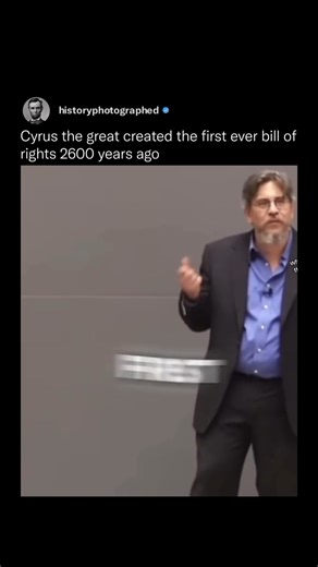 309K views · 302 reactions | Cyrus the Great, over 2600 years ago, established the first-ever bill of rights, setting a precedent for human rights and freedoms. This ancient document, known as the Cyrus Cylinder, is recognized for its principles of equality and justice that influenced later legal and ethical systems. | History In Pictures | Facebook