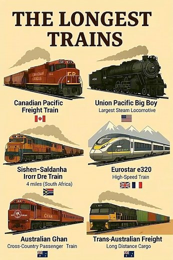 The Longest Trains in the World Part 2 🚂 | Canadian Pacific, Sishen-Saldanha, #autoerax #automobile