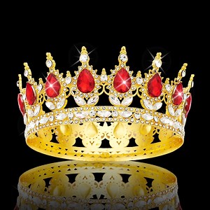 Anniversary Rhinestone Tiara Bridal Women Crown Birthday Gift Blue Crystal