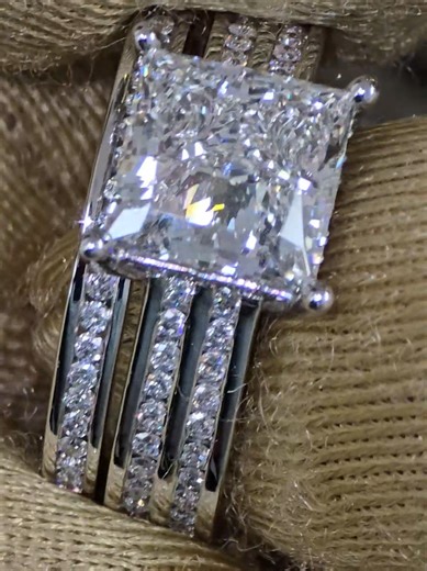 White Gold Engagement Ring with Matching Band Designs