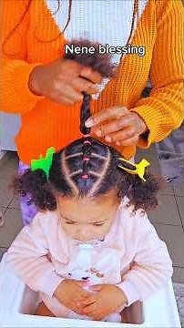 Cute Rubber Band Hairstyle for Curly Hair #toddlerhair #hairtutorial
