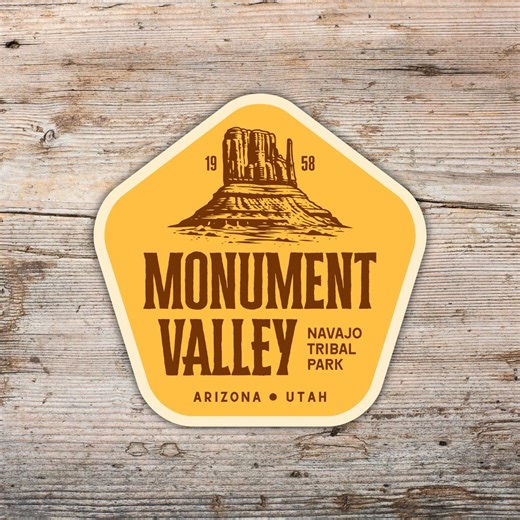 Monument Valley Sticker Retro Navajo Tribal Park Arizona Utah Travel Vinyl Decal - Etsy
