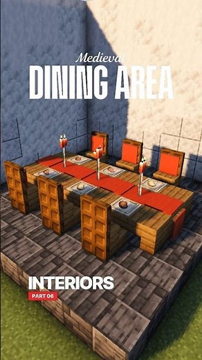 Minecraft Dining Area: Simple Dining Table Tutorial in Seconds! #minecraft #shorts #minecraftbuild
