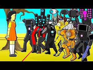 SQUID GAME VS TITANS SKIBIDI TOILETS CLOCKMAN DRILLMAM CAMERAMAN SPEAKERMAN TV MAN Cartoon Animation