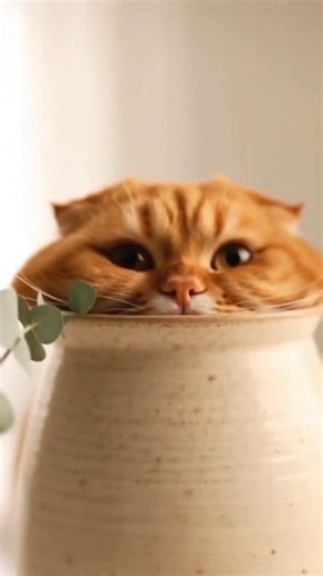 Can the cat fit into the vase ? #animals #cat | Art