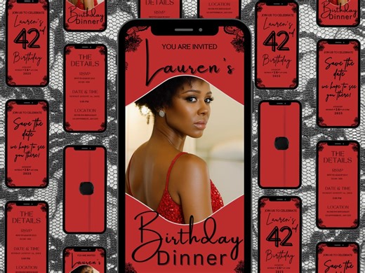 Holiday Animated Birthday Dinner Invitation: Editable Digital Video Invite (MP4 Format) - Etsy