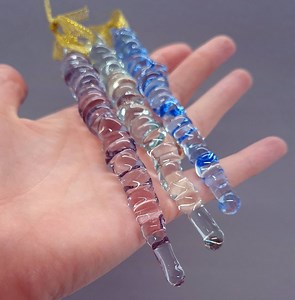 Handmade Glass Icicles: Christmas Tree Ornaments, Lampwork Decoration - Etsy UK