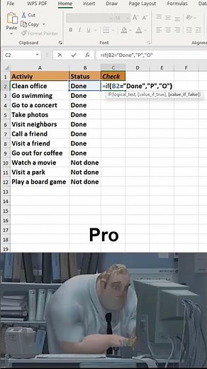 Check mark and cross mark trick in excel 😱 #excel #office #spreadsheet