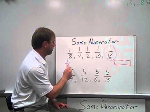 Comparing and Ordering Fractions