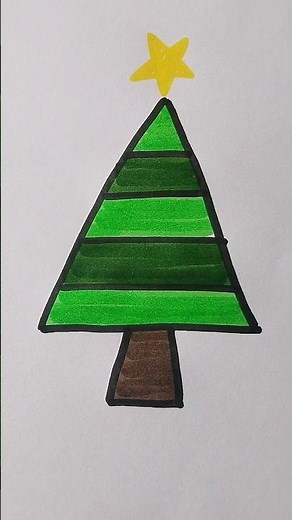 Christmas Tree 🎄 Drawing For Kids #christmas #tree #kidstvforfun #coloring #trending #drawing #art