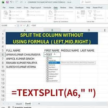 Split Text in Excel Without LEFT RIGHT MID Formula