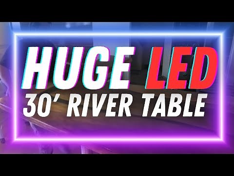 How to make a Huge 30' River Table Epoxy Bar with LED Lights